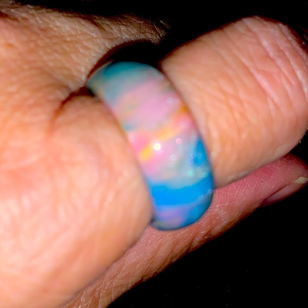 🆕 Multi Colored Ring with Glitter ✨